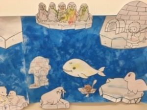 Fresque animaux polaire creche bilingue de Bulle